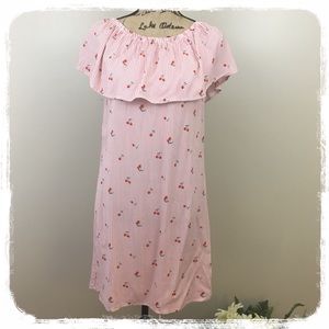 Anthro Potter's Pot Stripe/Cherry Print Dress M